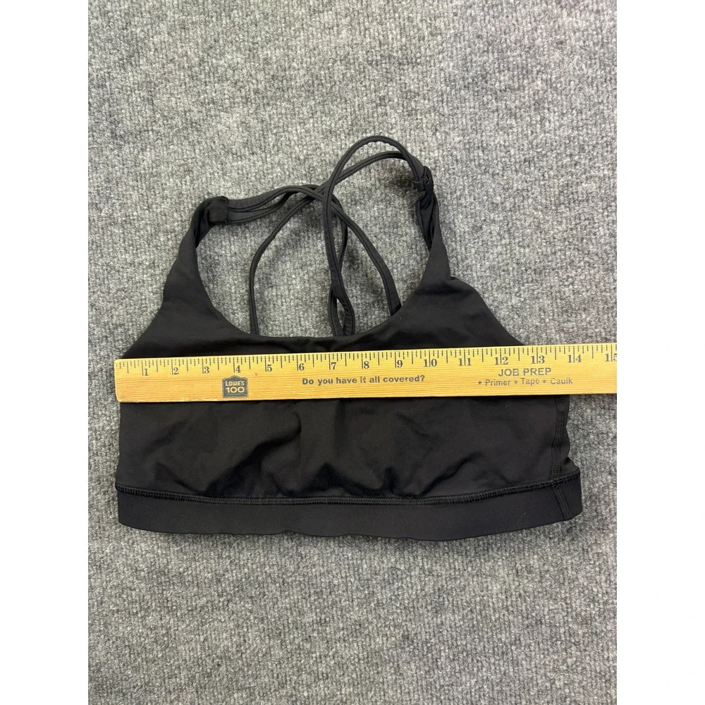 Lululemon Free To Be Serene Sports Bra Womens 8 Black Strappy Yoga Gym 65438